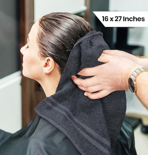 Utopia Towels Bleach Proof Salon Towels, Pack of 12, 16x27 in, Dark Grey - color: Dark Grey, size: 12 Pack