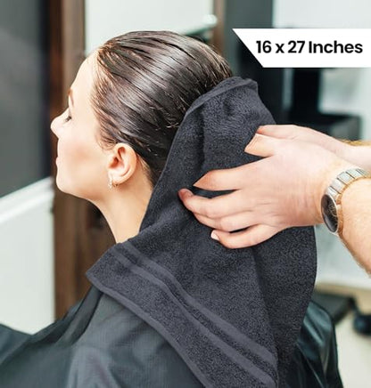 Utopia Towels Bleach Proof Salon Towels, Pack of 12, 16x27 in, Dark Grey - color: Dark Grey, size: 12 Pack