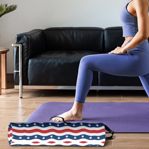 Yoga Mat Bag for Women & Men Full-Zip Yoga Mat Carrier Bag for Class Workout Park with Adjustable Strap - color: American 250th Flag