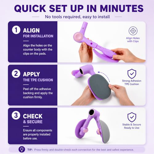Pelvic Floor Exercise Devices 35LB Resistance Thigh Trainer with Band - size: Purple