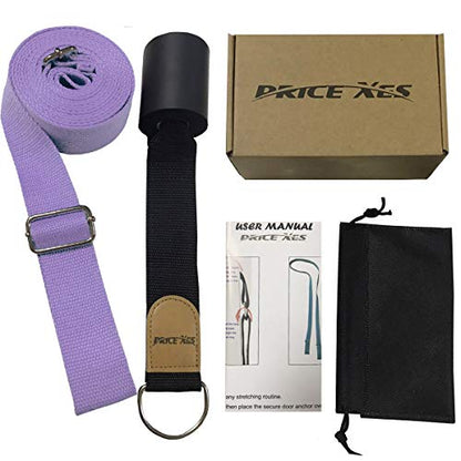 Leg Stretch Band - To Improve Leg Stretching - Easy Install on Door - Perfect Home Equipment For Ballet, Dance And Gymnastic Exercise Flexibility Stretching Strap Foot Stretcher Bands - color: light purple