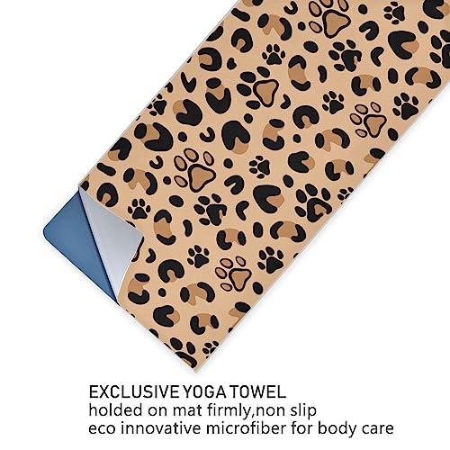 Yoga Mat Towel Leopard Paw Print, 73" x 27" - color: Leopard Paw Print