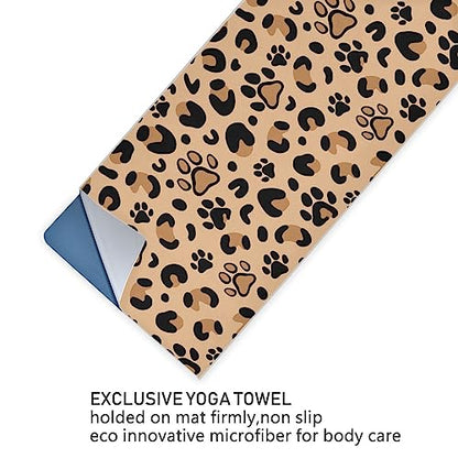 Yoga Mat Towel Leopard Paw Print, 73" x 27" - color: Leopard Paw Print