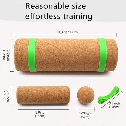 Cork half balance board balance training Set &Resistance Bands-Foot Strengthener for Enhanced Foot Function &Set of 2 Silicone gel toe separators – bunion corrector that relieves pain and realigns the big toe. &Improve foot Strengthener, Indoors Balance B