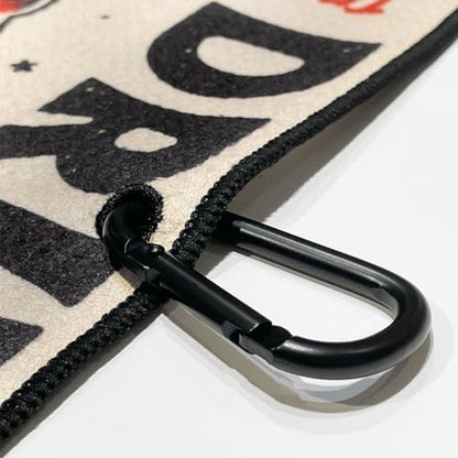 RokFit Gym & Golf Towel – Multi-Use, Quick-Dry, Durable Utility Towel with Bold Graphic and Carabiner Clip (Drink The Wild Air) - color: Drink the Wild Air