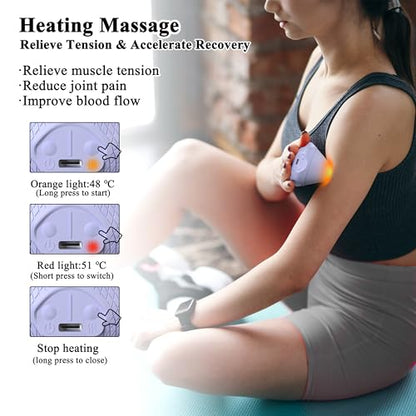 PROIRON Mountable Massage Ball with Suction Cup Pinpoint Deep Tissue Muscle Knot & Sore Relief, Vibration & Heating Trigger Point Massage Tool for Back Neck, Self-Massage Tool - color: Purple