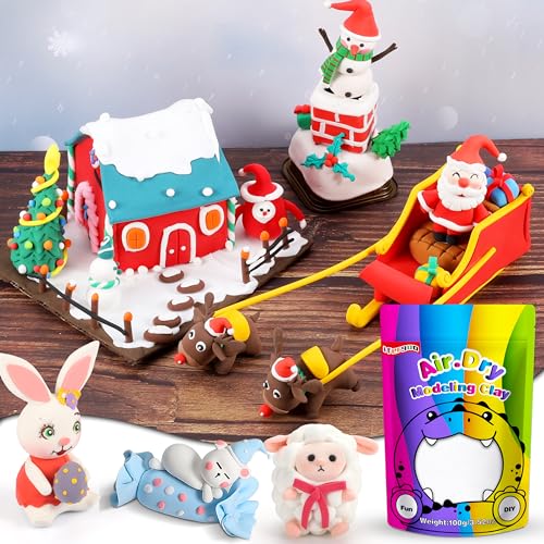 ifergoo 100g White Air Dry Clay, 3.5oz DIY Creative Modeling Clay for Kids | Refill Foam Magic Clay for School Art & Craft Project, Slime Supplies, Ultra-light & Soft, Gift for Age 3-12 Boys & Girls - color: White/100g