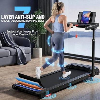 ANCHEER 15% Incline Treadmill with Desk Workstation & Adjustable Height