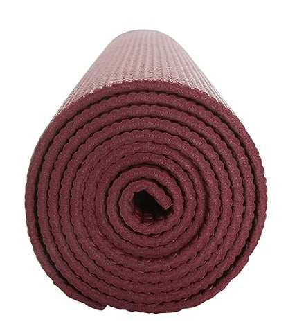 Everyday Yoga Deluxe Mat, Spacious 72"x24" Non-Slip, 3-5mm Extra Thick - color: Merlot, size: 5mm Thick