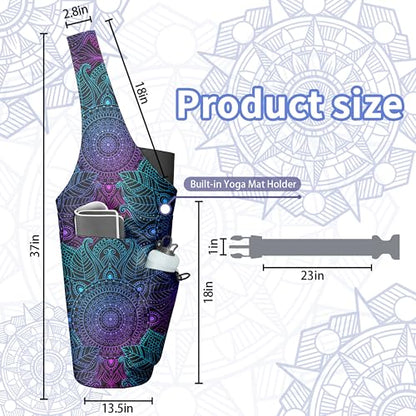 Yoga Bag for Women, Large Yoga Mat Bag Tote Carrier with Wet Dry Pocket - color: YOGA-07