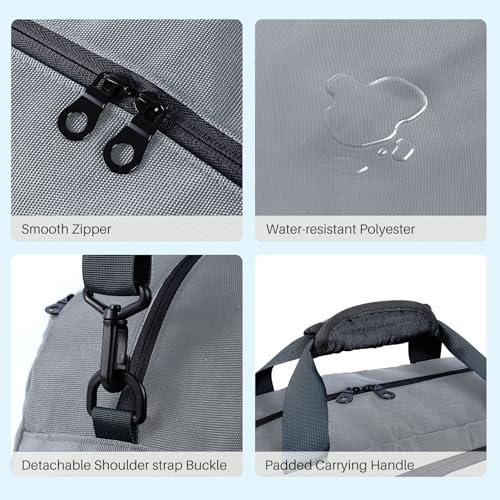 Small Gym Bag with Shoes Compartment&Wet Pocket,Unisex Sport Bag - color: Silver Grey
