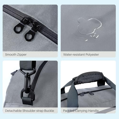 Small Gym Bag with Shoes Compartment&Wet Pocket,Unisex Sport Bag - color: Silver Grey