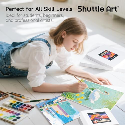 Shuttle Art 36 Pack Canvas for Painting, Multi-Size 5x7/8x10/9x12/11x14 Inch, Primed, 100% Cotton Blank Canvas Boards, Ideal Art Supplies for Kids Adults Acrylic Oil Painting - size: 36 Pack - 9 of Each 5x7, 8x10, 9x12, 11x14 inch