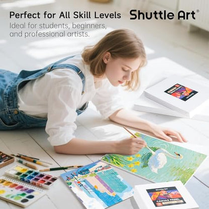 Shuttle Art 36 Pack Canvas for Painting, Multi-Size 5x7/8x10/9x12/11x14 Inch, Primed, 100% Cotton Blank Canvas Boards, Ideal Art Supplies for Kids Adults Acrylic Oil Painting - size: 36 Pack - 9 of Each 5x7, 8x10, 9x12, 11x14 inch