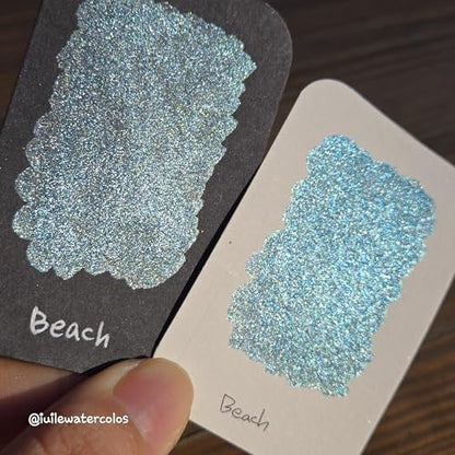 IUILE Handmade Watercolor Paints - Holiday Gift 2024 Dot Card (6 colors). Metallic, Shiny, Shimmer - color: Holiday Gift 2024 Dot
