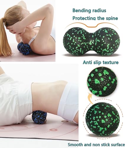 Peanut Massage Ball, Double Lacrosse Foam Roller for Physical Therapy, Firm | Deep Tissue Exercise, Myofascial Release, Muscle Knots Acupoint Relief, Trigger Point Tool for Neck Back Feet Waist Pain