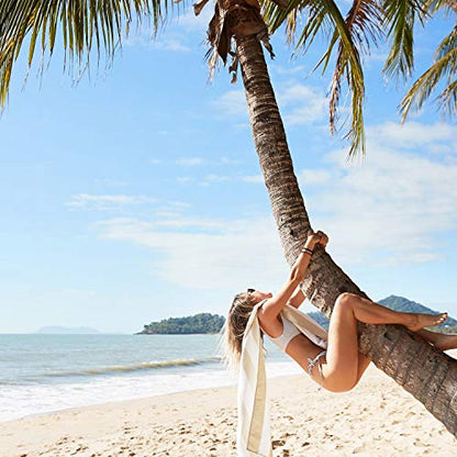 Dock & Bay Beach Towel - Quick Dry, Sand Free - Compact, Lightweight - 100% Recycled - Includes Bag - Cabana Light - Bora Bora Beige - Extra Large (200x90cm, 78x35) | Sand-Resistant, Includes Travel Bag, Lightweight & Compact, 100% Recycled DryQ Fabric, E