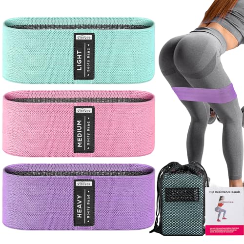 Booty Bands Set, Resistance Bands for Working Out, Exercise Bands for Women and Men Legs and Butt, Stretch Bands for Pilates, Yoga Starter Set - color: 밝음.