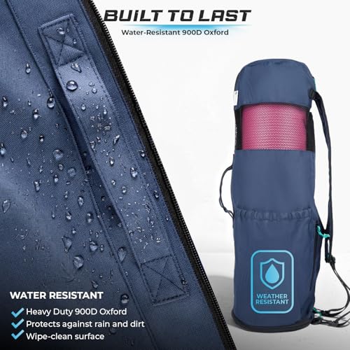 MAGNILAY Expandable Yoga Mat Bag, Adjustable Strap, Black, Large - color: Blue