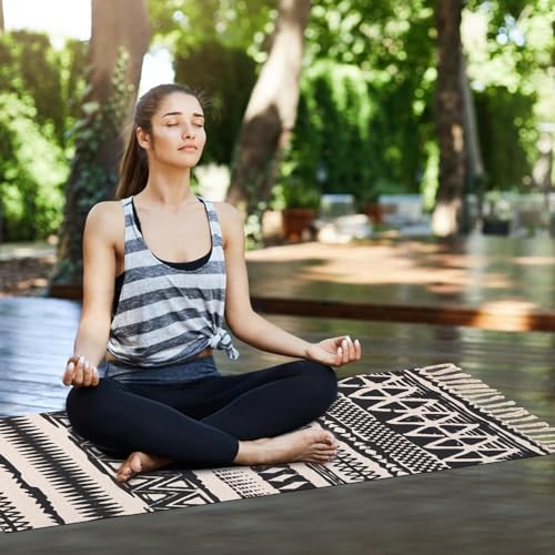 nuveti Cotton Yoga Mat - Absorbent, Grippy Tight Weave, Ashtanga & Hot Yoga Rug, Helps with Slippery Hands & Feet - color: MiCheng