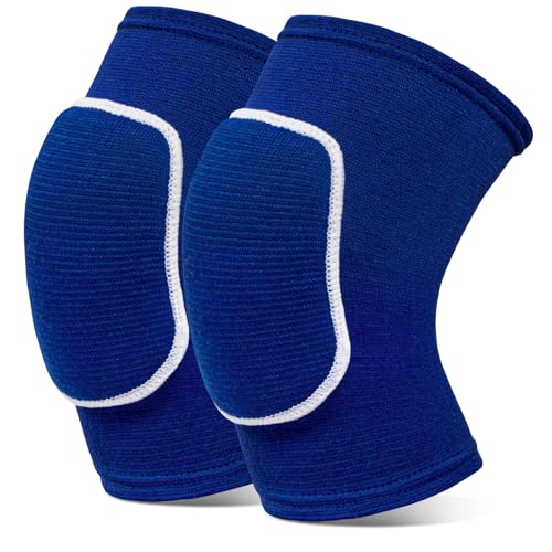 Volleyball Knee Pads knee brace for Women Kids Girls，Soft and Breathable Knee Pads for Volleyball, Dancing, Football, Yoga, Basketball, and Skating - Protective Knee Pads for Adults and Kids (Blue, Large) - color: Blue, size: Large