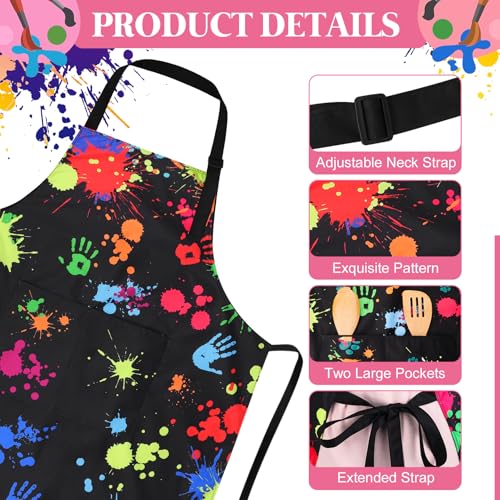 Painting Artist Apron with Pockets, Waterproof Painting Aprons for Adults, Adjustable Art Apron Bib Apron - color: Style 3