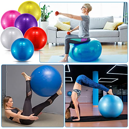 Jexine 6 Pcs Yoga Ball Exercise Ball - color: Colorful, size: 25.59 Inch