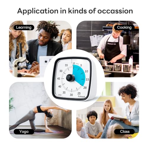 Yunbaoit Visual Timer with Night Light, 60 Minute Countdown, Dark Black - color: Dark Black