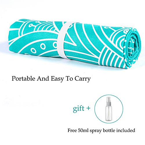 Hot Yoga Towel,Ultra Sweat Absorbent Non-Slip Hot Yoga Towels for Bikram,Pilates and Fitness - color: Teal -Mandala