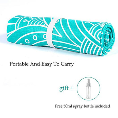Hot Yoga Towel,Ultra Sweat Absorbent Non-Slip Hot Yoga Towels for Bikram,Pilates and Fitness - color: Teal -Mandala
