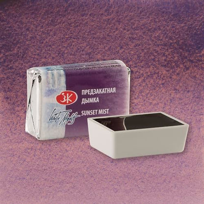 White Nights Extra Fine Artists Grade Professional Granulated Watercolor 635 Sunset Mist 2.5 ml Full Pan By Nevskaya Palitra - color: Sunset Mist