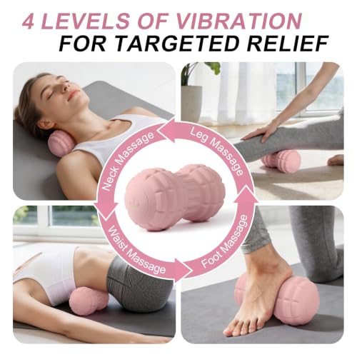 Silicone Vibrating Peanut Massage Ball with 4 Intensities - color: Pink