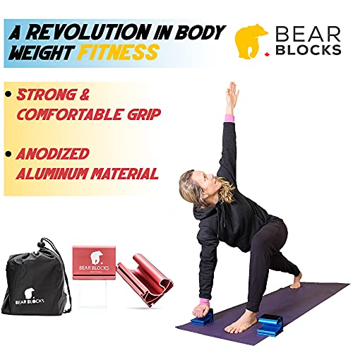 Pushup Bars - Safe Push Up Bars - Strength training Pushup Stands Perfect for Home Gym & Traveling Fitness - Lightweight, Non-Slip Bodyweight Training Workouts Blocks - color: Red