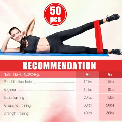 Deekin Resistance Bands Resistance Loop Exercise Bands Exercise Equipment Elastic Ring for Women and Men Home Fitness, Gym, Yoga - color: Red, size: 30 Lbs