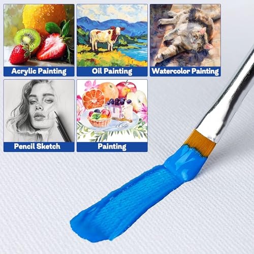 4 Packs Blank Canvases for Painting with 8x10in,11x14in(2 of Each), Stretched Canvases for Acrylics, Oils & Other Painting Media, 100% Cotton, 5/8 Inch Profile of Super Value Canvas Pack - size: 4 Pack Mixed - 11×14IN 8×10IN