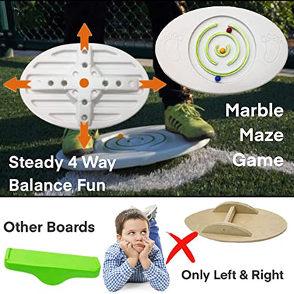 Balance Board Kids - Wobble Board, Rocker Boards, Maze Design with 3 Balls - Stable 4 Way Rocker Base, Fun Game Toys Suitable for Kids