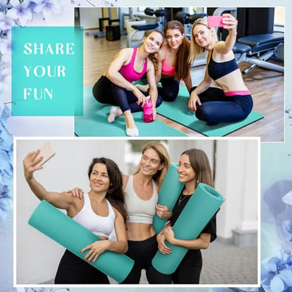 Timgle 6 Pack Yoga Mats Bulk 68x24 Inches Non Slip 4 mm Thick - color: Blue-green