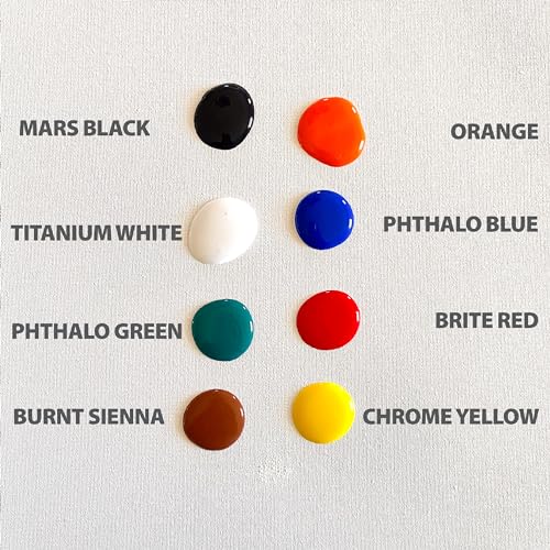 milo Acrylic Paint Set, 8 Primary Colors, 8 oz Bottles, Semi-Gloss | Safe, Non-Toxic, Made in the USA, Arts & Crafts Paints for Artists, Student & Hobby Painters, Paint Pack, Classroom, Bulk - style: Primary Set 8 x 8 oz