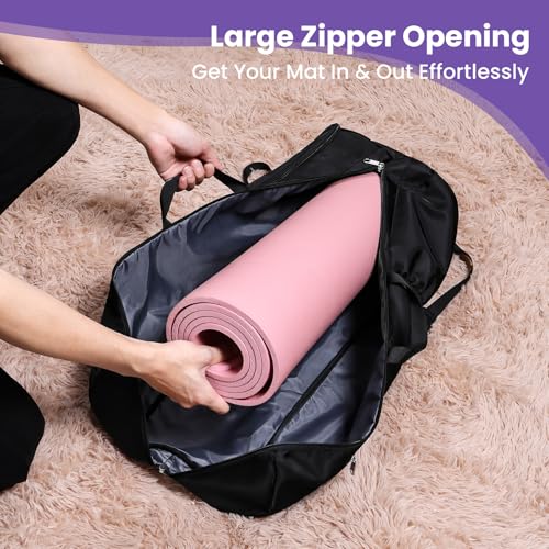Yoga Mat Bag Backpack for Women and Men with Multi-Pockets for Mats Blocks and Accessories, Waterproof Yoga Mat Carrier Holder for Workouts, Gym, Pilates