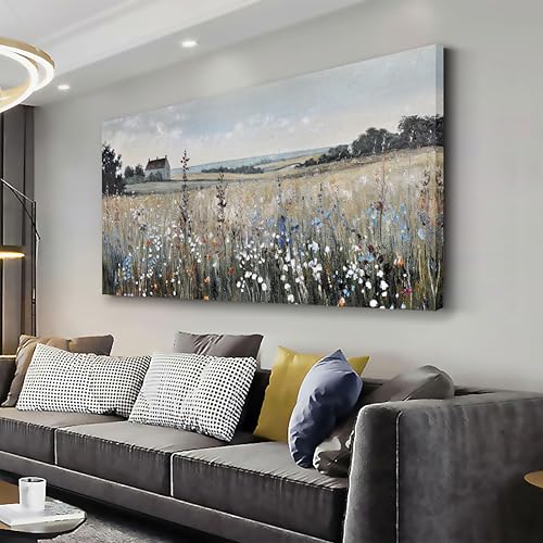 Glvzygy Canvas Wall Art Vintage Decor Artwork Classical Oil Painting Canvas Prints Vintage Landscape Wall Art Suitable for Living Room Bedroom and Office Home Decor Painting 24"x48" - color: Green, size: 48"L x 24"W