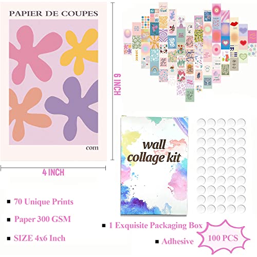 TRAMIN Danish Pastel Wall Art, 70pcs Aesthetic Pictures for Bedroom Decor, Cute Room Decor for Teen Girls - color: Danish Pastel