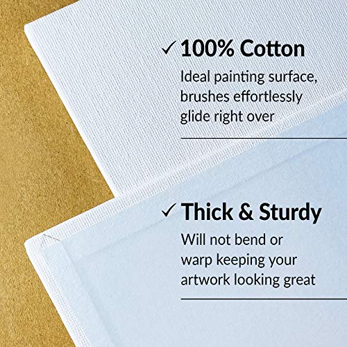 HIPPIE CRAFTER 20 Pack Paint Canvases for Painting, 8x10 Blank Art Canvas Panels, Flat Canvas Boards for Acrylic, Oil, and Mixed Media, Small Canvases for Painting Projects and Art Supplies - size: 8 x 10