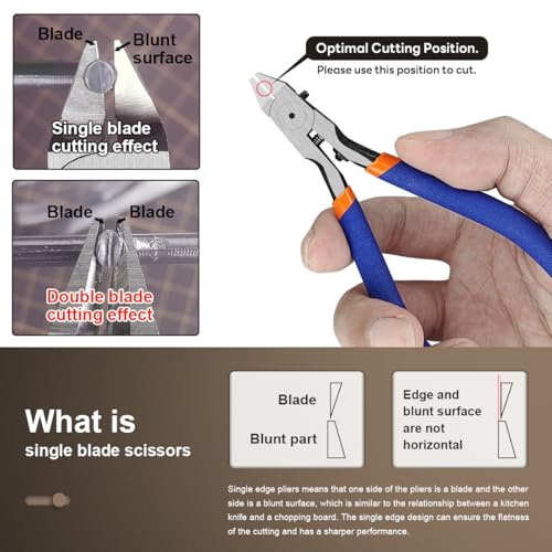 stedi Model Nippers, Sprue Cutter with Ultra-thin Single-Blade | Stiff Spring , Hobby Nippers for Gundam Repairing Plastic Model and Miniature Model - style: Single-Blade Nippers(Blue for Bedinners)