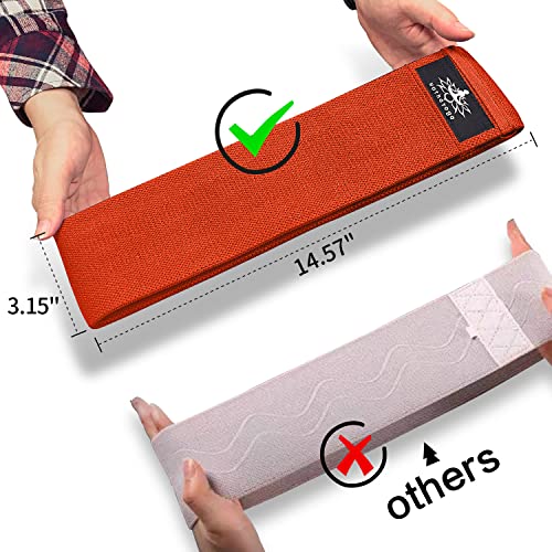 Hatha Yoga Large Resistance Band,14.5" x3.15",Fabric Exercise Loop Bands with Instruction Guide and Carry Bag, Set of 3. - color: Orange