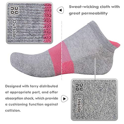 unenow Unisex Non Slip Grip Socks for Yoga Pilates Barre Home & Hospital - color: 4 Pairs-black/Light Grey/Bean Red/Light Blue, size: Medium