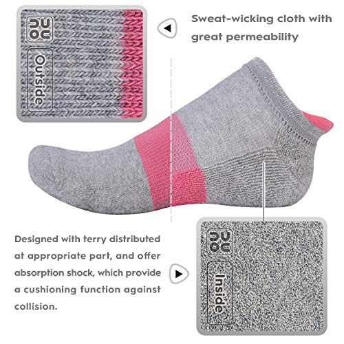 unenow Unisex Non Slip Grip Socks for Yoga Pilates Barre Home & Hospital - color: 4 Pairs-black/Light Grey/Bean Red/Light Blue, size: Small