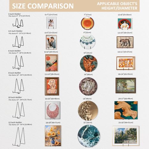 LIONWEI LIONWELI Plate Display Stand Easel Holders - 10" Tabletop Metal Stands for Heavy Plates, Large Platters and Plaques - Black, 2-Pack - size: 10 inch (2 pieces)