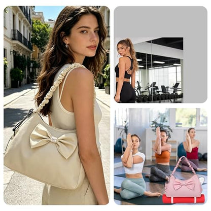 WOLT Gym Bag For Women, Yoga Mat Bag with Shoes Compartment, Wet Pocket and Water Bottle Pocket - color: Green