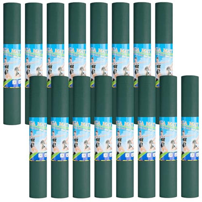 Funtery 3 mm Thin Yoga Mats Bulk, 68 x 24 Inches Lightweight PVC Exercise Mats Non Slip Workout Fitness Pads for Yoga Pilates Stretching Classes Gym Home Studio - color: Dark Green