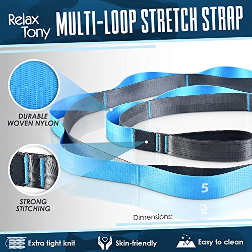 Yoga Stretching Strap - 12 Loop Non-Elastic Band